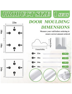 Kit de Moldura de Puerta Autoadhesiva Colingmill 10 Piezas 2