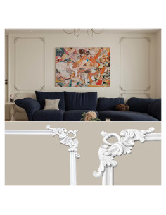 Kit de Molduras de Pared Premontadas YU LI 3DH 8 Esquinas Blancas