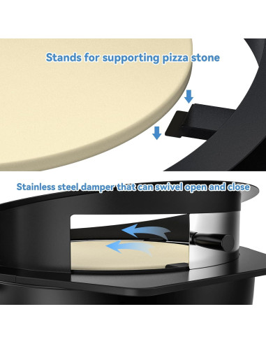 Kit Rotisserie 2 en 1 Skyflame con Anillo para Pizza 57 cm