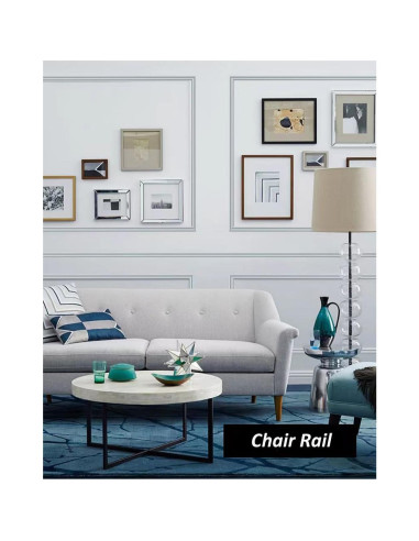 Moldura de Pared Autoadhesiva LaRolls 0.9in x 5m Blanca