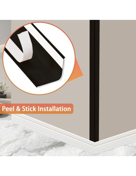 Protectores de Esquinas de Aluminio QDYMXUN 130cm Negro Mate 2pcs