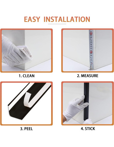 Protectores de Esquinas de Aluminio QDYMXUN 130cm Negro Mate 2pcs