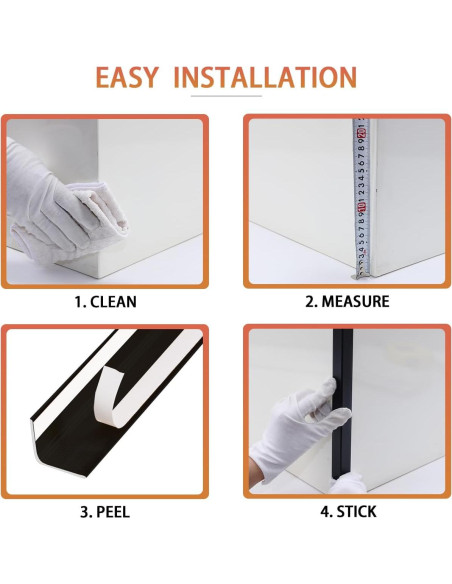 Protectores de Esquinas de Aluminio QDYMXUN 130cm Negro Mate 2pcs