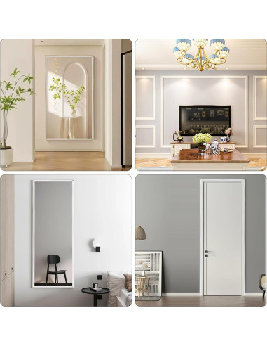 Moldura de Recorte de Pared Autoadhesiva Buulea 3m PVC Blanco