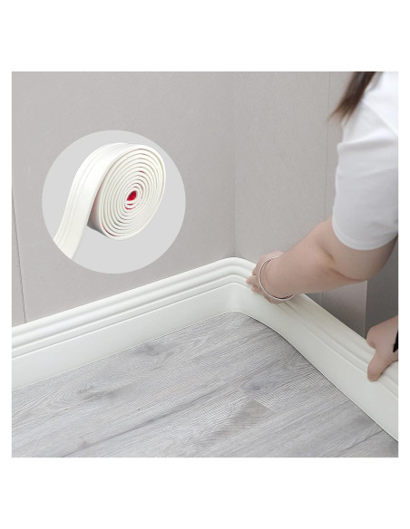 Moldura de Zócalo Flexible COUKIU 10.16 cm x 3.05 m Blanca