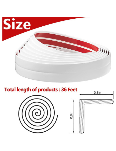 Moldura de Esquina Flexible Raycity 36 Pies Blanco PVC