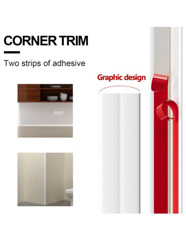 Moldura de Esquina Flexible Raycity 36 Pies Blanco PVC