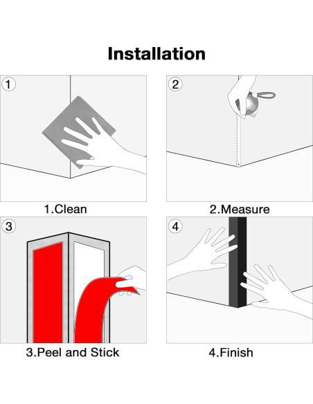 Protectores de Esquinas NeatiEase de Aluminio Negro 1.22m 2pcs