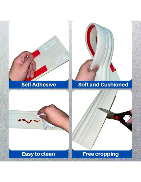 Moldura de Zócalo Flexible COUKIU 10.16 cm x 3.05 m Blanca