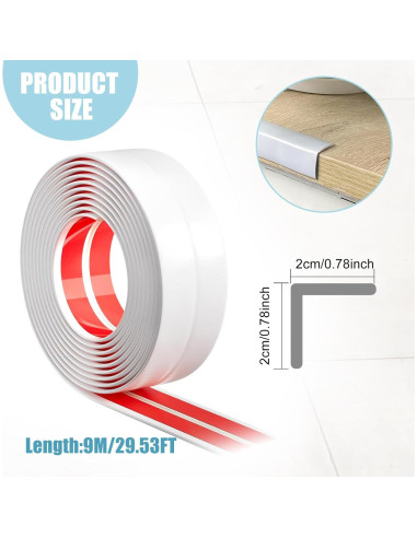 Moldura autoadhesiva flexible Astrallgn 6m blanca para esquinas