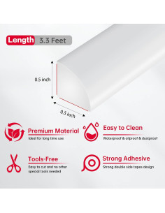 Moldura Flexible Autoadhesiva LSGCQ 1.0m Blanca para Esquinas 2