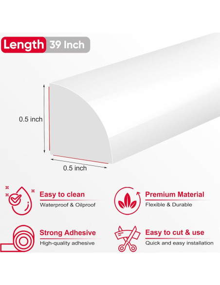 Moldura Flexible de Silicona Autoadhesiva Zehiels 99 cm Blanca