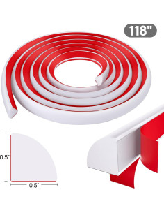 Moldura Flexible de Cuarto Redondo SNSTEK 299.72 cm Blanca 2