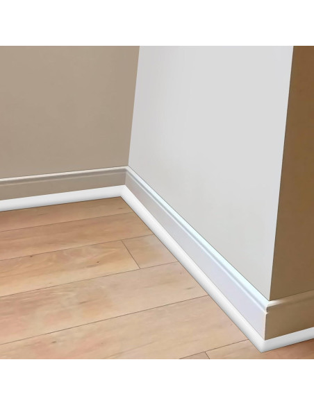 Moldura Flexible de Cuarto Redondo SNSTEK 299.72 cm Blanca