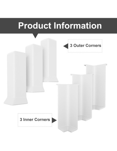 Bloques de Esquina Autoadhesivos COUKIU 10.16cm Blancos 6 Piezas