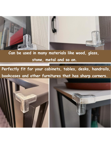 12 Protectores de Esquinas de Silicona saicheek Transparente