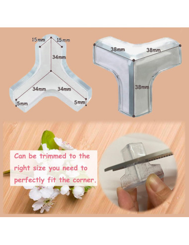 12 Protectores de Esquinas de Silicona saicheek Transparente