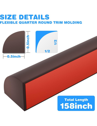 Moldura Flexible de Silicona Ahua Walsong 401.3 cm Marrón