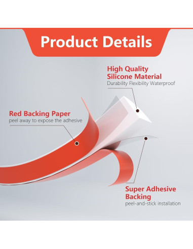 Moldura Cuarterona Flexible Pionasuicg 299.72 cm Silicona Blanca