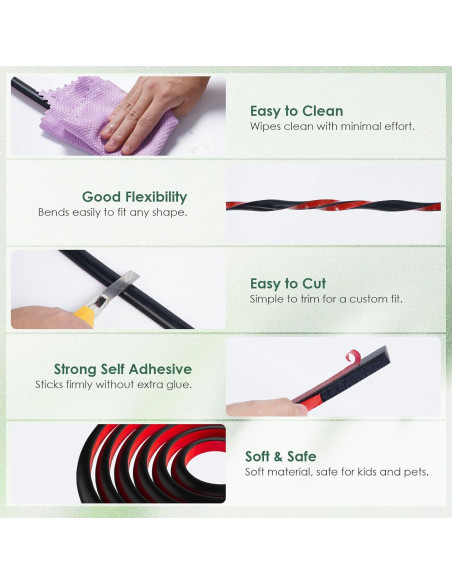 Moldura Flexible Autoadhesiva VallisCo 198 cm Negra Silicona