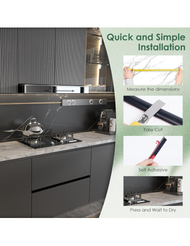 Moldura Flexible Autoadhesiva VallisCo 198 cm Negra Silicona