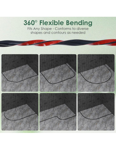 Moldura Flexible Autoadhesiva VallisCo 198 cm Negra Silicona