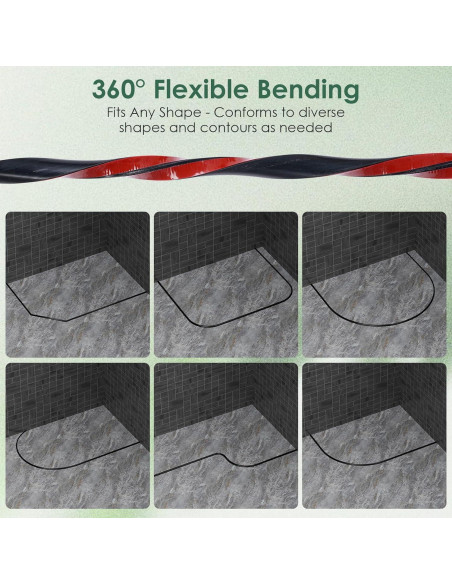 Moldura Flexible Autoadhesiva VallisCo 198 cm Negra Silicona