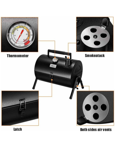 Parrilla de Carbón MAISON HUIS Portátil 35x25 cm para BBQ