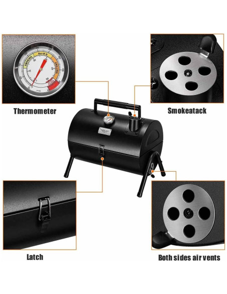 Parrilla de Carbón MAISON HUIS Portátil 35x25 cm para BBQ
