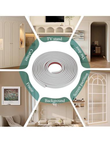 Moldura Flexible Autoadhesiva Yefanxi 0.79L Blanco PVC