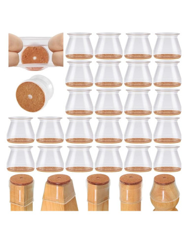 24 Protectores de Patas de Silla VIUME Silicona Antideslizante