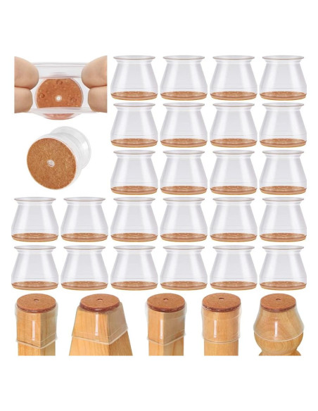 24 Protectores de Patas de Silla VIUME Silicona Antideslizante