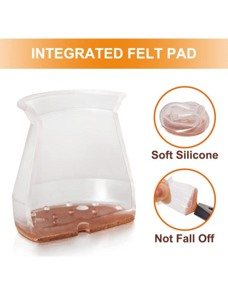 24 Protectores de Patas de Silla VIUME Silicona Antideslizante