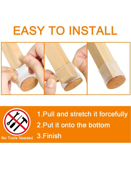 24 Protectores de Patas de Silla VIUME Silicona Antideslizante