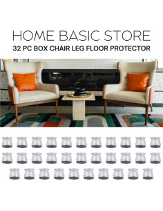 32 Protectores de Suelo para Patas de Sillas HOME BASIC STORE 2