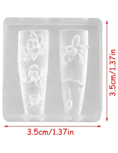 Molde de Arte de Uñas 3D Loto Silicona Dornail 3.5cm