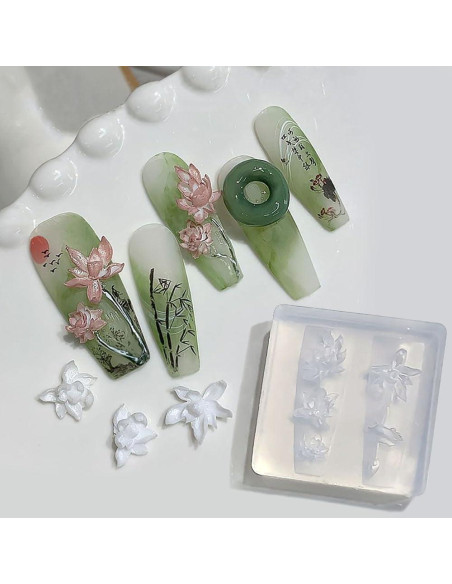 Molde de Arte de Uñas 3D Loto Silicona Dornail 3.5cm