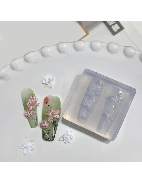 Molde de Arte de Uñas 3D Loto Silicona Dornail 3.5cm