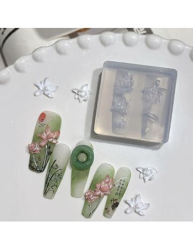 Molde de Arte de Uñas 3D Loto Silicona Dornail 3.5cm