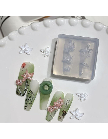Molde de Arte de Uñas 3D Loto Silicona Dornail 3.5cm