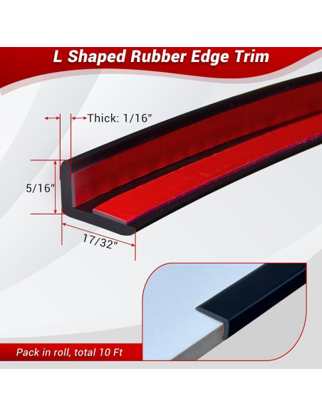 Bisel de Goma Flexible Protalwell 3.05m Color Negro