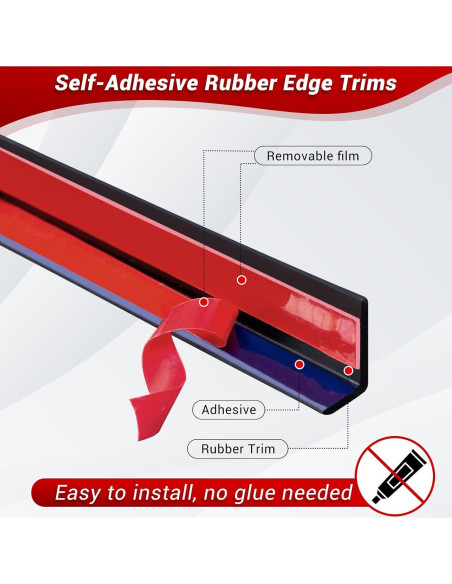 Bisel de Goma Flexible Protalwell 3.05m Color Negro