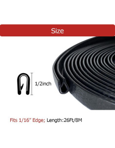 Bisel de goma Aroilder 7.92m negro para bordes 0.16cm 2