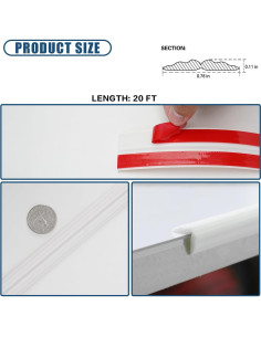 Moldura Flexible Autoadhesiva ZOWZOW 20 Pies Blanca TPE 2