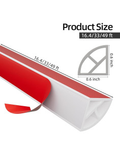 Moldura de esquina flexible KNEELISA 5m blanca de goma 2