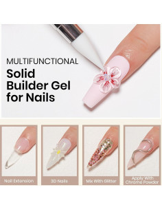 Gel Constructor Sólido MIZHSE 100g para Uñas 3D - Transparente 2