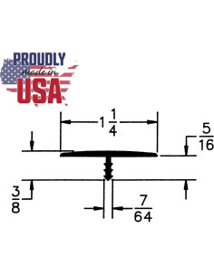 Moldura T Plástica Flexible Outwater 25 Pies Negra 1.25" 2