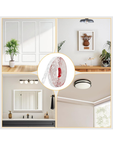 Moldura de Corona Autoadhesiva Blanca 5m x 2.6cm PVC HOHNNYREET