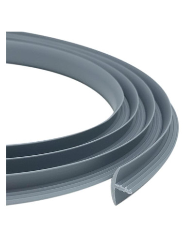 Moldura de goma T Tintvent 8 m gris para bordes de muebles
