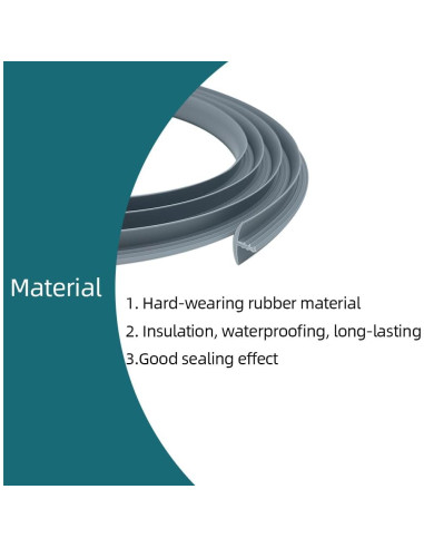 Moldura de goma T Tintvent 8 m gris para bordes de muebles